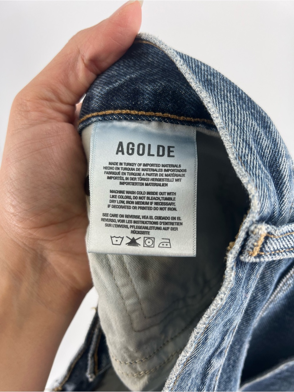 Agolde Luna Pieced Dark Wash Horseshoe Barrel Denim Jeans in Control 33 NWT - Picture 10 of 11